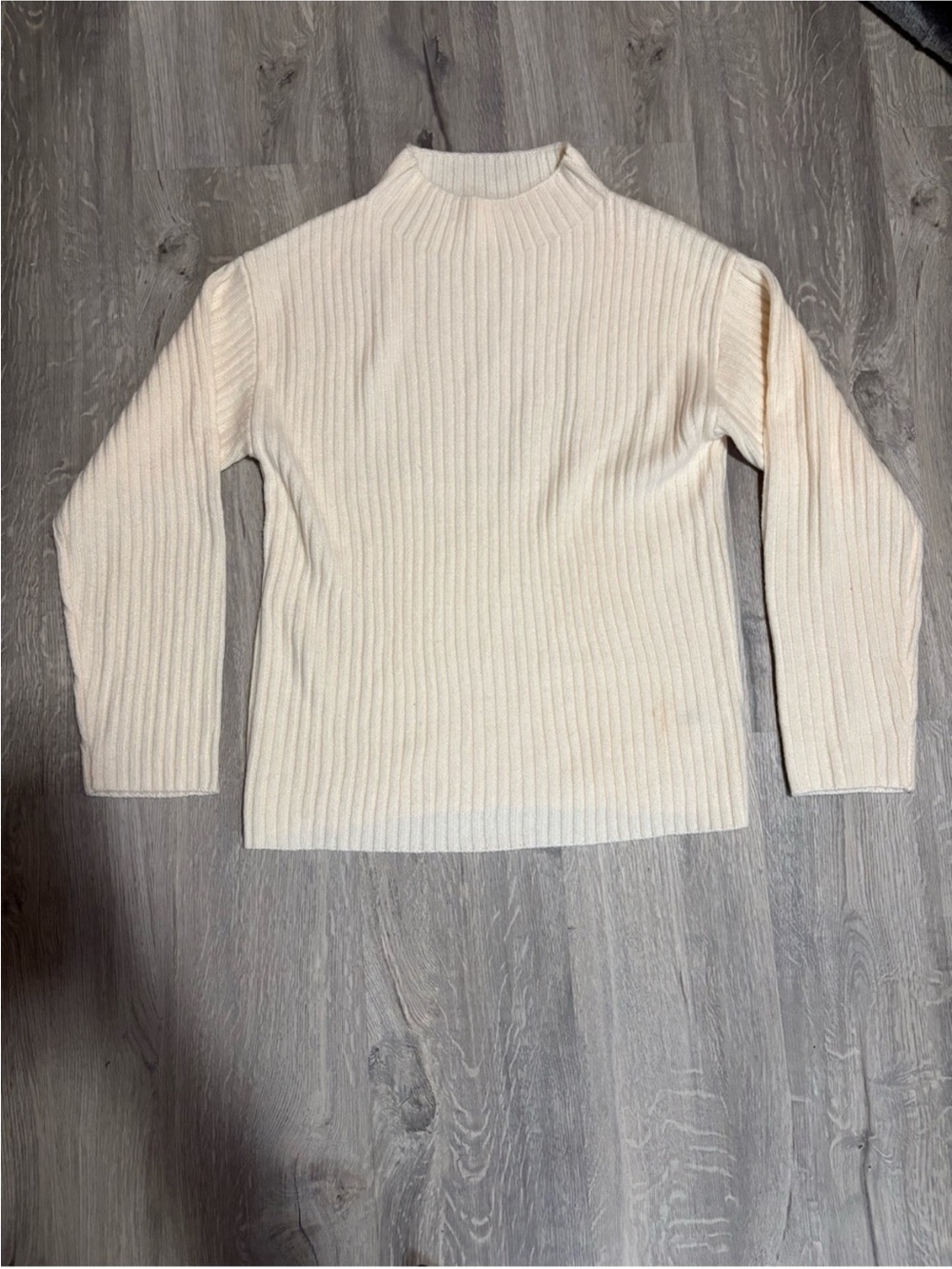 3 for $14 Joe Fresh Cream Ribbed Mock Neck Sweater size small